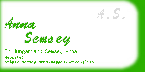 anna semsey business card